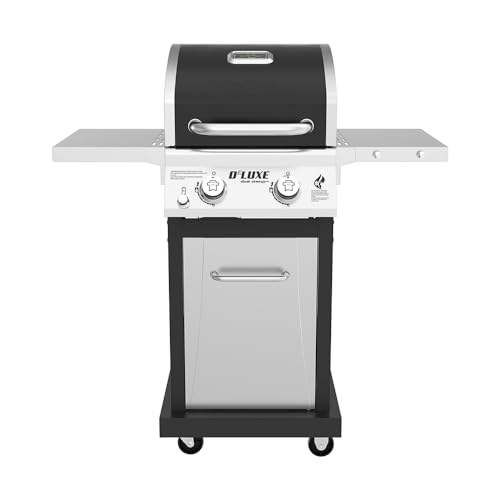 Nexgrill Deluxe 2-Burner Gas Grill with 401 SQ In Grate, 28000 BTUs, Stainless Steel Control Panel & Foldable Side Table, Propane BBQ Grill for Outdoor Cooking, Patios, Backyards and More - 720-0864RA