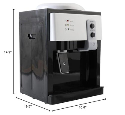 EWANYO Top Loading Water Cooler Water Dispenser Countertop Water Cooler Dispenser- Hot Cold and Room Temperature Water, Holds 1.2 to 5 Gallon Bottles for Home/Office/Dormitory Use