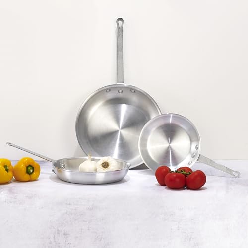 Winco Commercial-Grade Aluminium Fry Pan/Skillet, Natural Finish, 14"