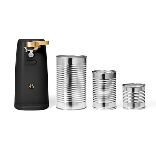 DqOasd Electric Can Opener by Drew Barrymore, Stainless Steel Blade, Auto-Turn Feature (Black Sesame), 1