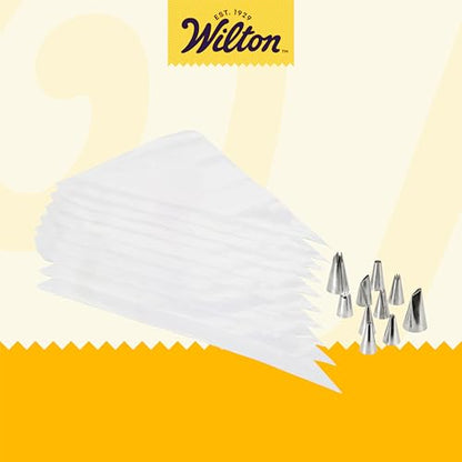 Wilton Beginning Buttercream Decorating Set - Cake Decorating Kit with Piping Tips & Disposable Icing Bags - Quality Baking Tools - 20-Piece Set