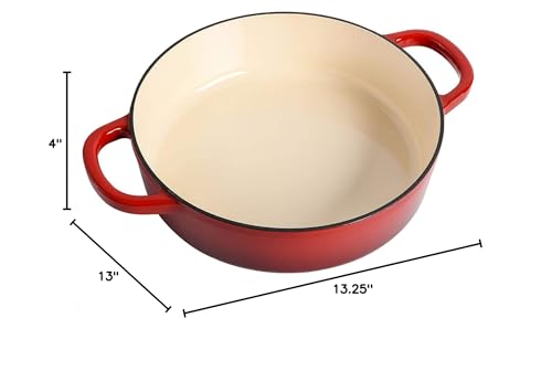 Crock-Pot Crock Pot Artisan Enameled Cast Iron Braiser W/Lid, 5 Quart, Scarlet Red