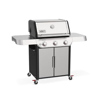 Weber Genesis S-315 Liquid Propane Gas Grill for Outdoor Cooking, Stainless Steel, 3 Burners – Stainless Steel Cooking Grates & PureBlu Burners
