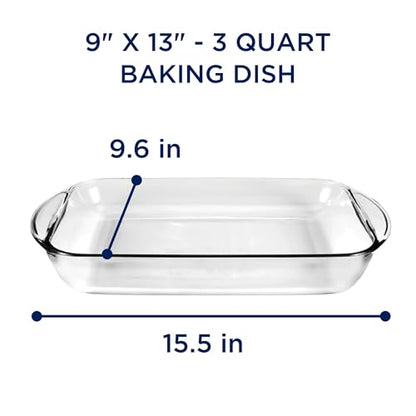 inbesk Glass 9" by 13" Baking Dish, 3 Quart