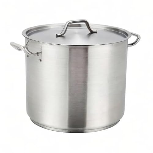 Winco Heavy-Duty Stainless Steel Stock Pot with Cover, 8 Quart