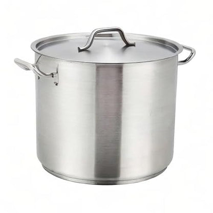Winco Heavy-Duty Stainless Steel Stock Pot with Cover, 8 Quart