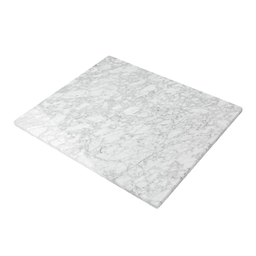 Carrara Marble Cutting Board for Kitchen, 20 x 16 Inch Large Marble Pastry Slab, White Stone Cutting Board for Dough Kneading, Baking, Rolling, Cheese