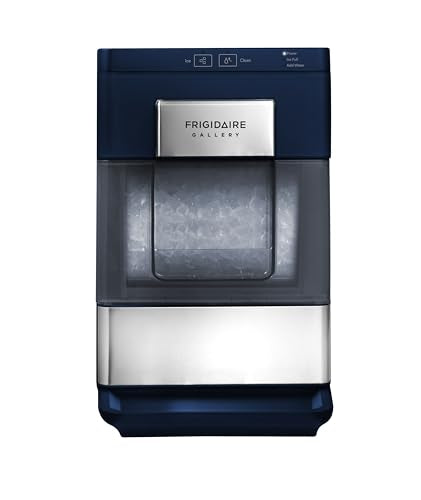 Frigidaire Gallery, 33 Lbs. Countertop Ice Maker, Nugget Shaped Ice, Stainless Steel Trim (Navy)