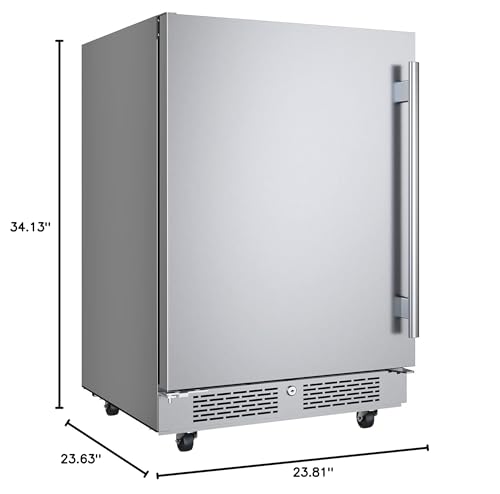 Avallon AFR242SSODLH 24 Inch Wide 5.66 Cu. Ft. Built-In Compact Outdoor Refrigerator with Left Hinge