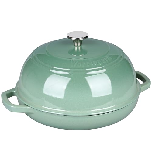 VORRINGARD Enameled Cast Iron Dutch Oven Pot with Lid, Bread Oven for Sourdough Bread Baking, Dutch Ovens with Bread Proofing Basket& Baking Supplies Set, 6 Quart, Sage Green