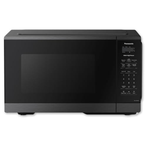 Panasonic Countertop Microwave Oven, 900W, 0.9 Cu. Ft., Sensor Cook and Reheat, 10 Power Levels, Auto Defrost, Keep Warm, Child Lock, Black Stainless Steel - NN-SB44QS