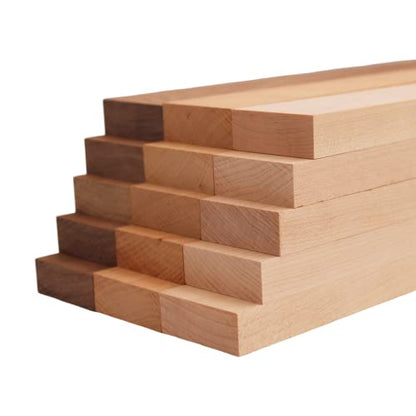 Barrington Hardwoods Domestic Variety Pack 5 Walnut, 5 Maple and 5 Cherry Boards - 3/4 in x 2 in (15Pcs) (3/4" x 2" x 24")