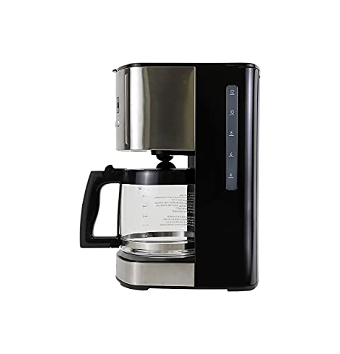 Koolatron Kenmore Drip Coffee Maker - 12 Cup Programmable Cafe Machine With Glass Pot, Regular & Bold Brew, Auto Shut Off Large Water Reservoir, Reusable Filter, Kitchen Appliances, Black