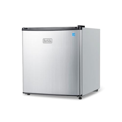 BLACK+DECKER 1.7 Cu. Ft. Compact Refrigerator, BCRK17V, Stainless Look