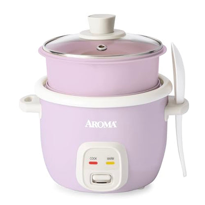 AROMA® CoreCoat Rice Cooker with Pop-Up Food Steaming Basket (4 Cups Cooked, 2 Cups Uncooked, 1 Qt)