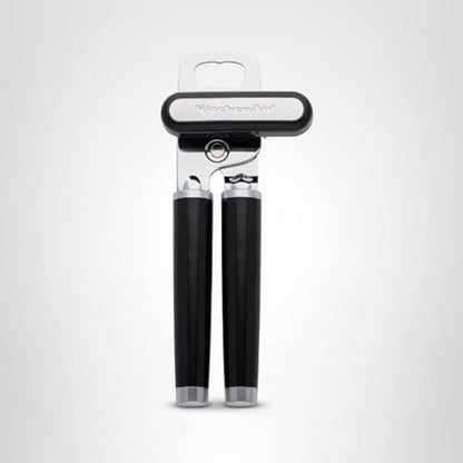 KitchenAid Classic Multifunction Can Opener and Bottle Opener Easy to Use, Razor Sharp Stainless Steel Cutting Wheel, Soft Ergonomic Handles, Black