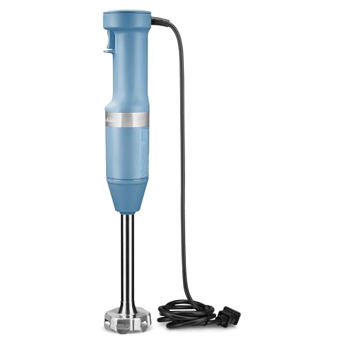 KitchenAid Variable Speed Corded Hand Blender with Blending Pitcher, Whisk and Chopper Attachments, KHBV83VB, Blue Velvet