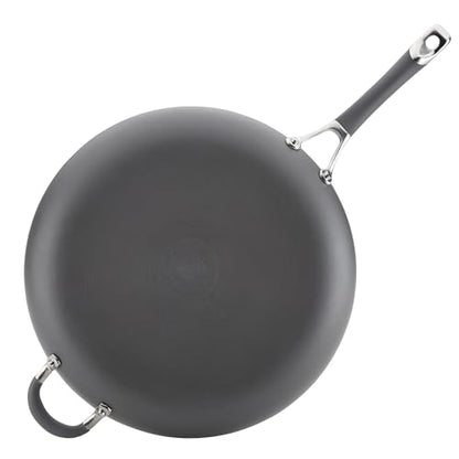 Circulon - 83906 Circulon Radiance Hard Anodized Nonstick Frying Pan / Fry Pan / Hard Anodized Skillet with Helper Handle - 14 Inch Large Skillet, Gray