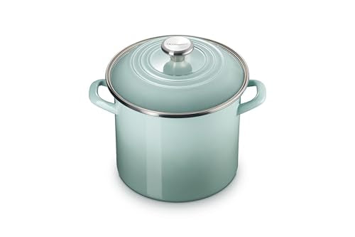 Le Creuset Enamel on Steel Traditional Stockpot, 8 qt., Sea Salt with Stainless Steel Knob