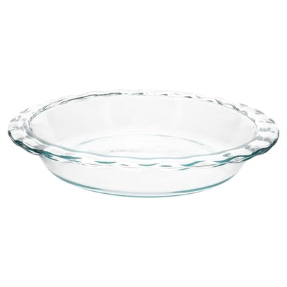 Pyrex C-209 Clear Fluted Rim Glass Pie Plate 9.5 in x 1.6 in (24 cm) - Made in USA