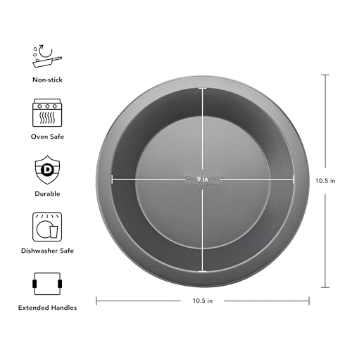 KitchenAid Nonstick Aluminized Steel Pie Plate, Dishwasher Safe, Contour Silver, 9 Inch