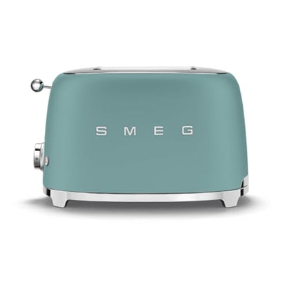 SMEG 2 Slice Toaster with 6 Presets and Defrost Function and Removable Crumb Tray (Jade)