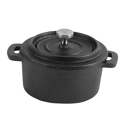 Acouto Small Castn Pot Dutch Oven Cast Iron Pot with Lid - Traditional Double Thickened Insulation Cooking Ergonomic Handle for Baking 7 Quart Capacity Heavy Duty Versatile