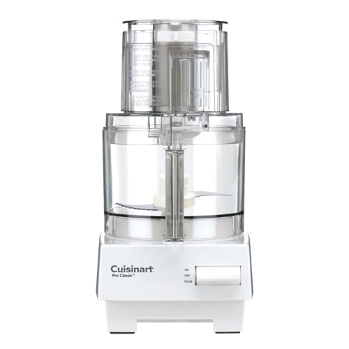 Cuisinart 7-Cup Pro Classic Food Processor, 600-Watt Motor, Vegetable Chopper & Blender for Mincing, Dicing, Shredding, Puree & Kneading Dough, DLC-10SYP1, White
