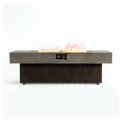 Asunrise Outdoor Fire Pit Table Propane Gas Fire pits Outdoor Fireplaces 54'' Rectangular Firepit Table, 50,000 BTU Fire Table for Patio Set, Three Options of Assembled Hight Grey.