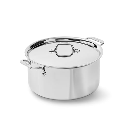 All-Clad D3® Stainless Steel 8 Quart Stockpot Covered- Made in the USA- The Original Bonded Professional Cookware- Oven Safe & Induction Compatible