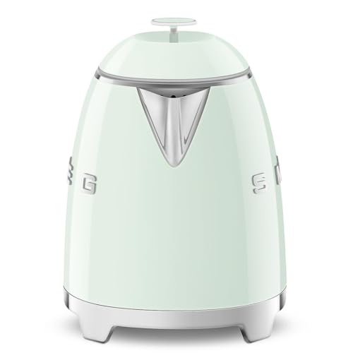 SMEG Mini 50's Retro Style 3 Cup Electric Kettle with Double Wall Anti Slip Base and Water Level Indicator (Pastel Green)