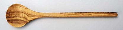 Naturally Med - Olive Wood Wooden Cooking Spoon 12". Handcrafted in Tunisia. Spoon for non stick pans. Olive Wood kitchen spoon