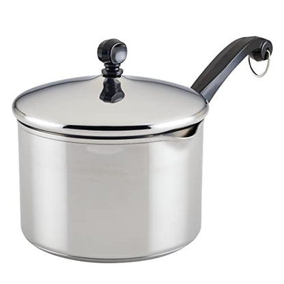 Farberware Classic Series Stainless Steel Straining Sauce Pan with Lid, 3-Quart Sauce Pan With Pour Spout