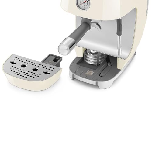 Smeg ECF03 Made in Italy Retro Espresso Machine with Cold Brew, 15 Bar Pump, Thermoblock Heating, Steam Wand, Adjustable Temperature, 47 oz Water Tank- (Cream)