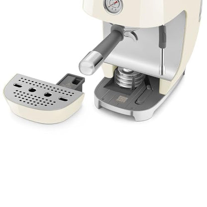 Smeg ECF03 Made in Italy Retro Espresso Machine with Cold Brew, 15 Bar Pump, Thermoblock Heating, Steam Wand, Adjustable Temperature, 47 oz Water Tank- (Cream)