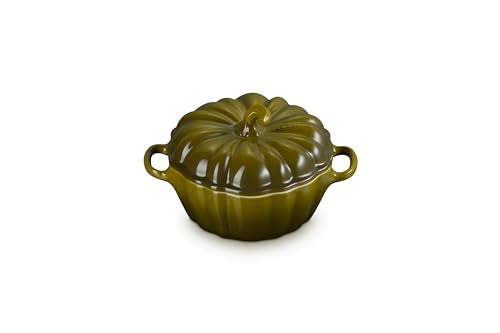 Le Creuset Stoneware Pumpkin Mini Cocotte, 12 oz., Olive
