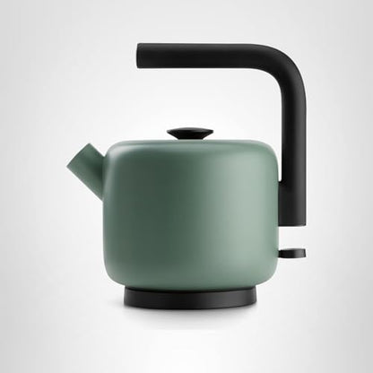 Fellow Clyde Electric Kettle - 1.5 Liter Capacity - Modern Twist On Stovetop Design, All-Purpose, Stainless Steel - Warm Water for Ramen, Oatmeal, Tea, Coffee & more - Large Capacity - Smoke Green