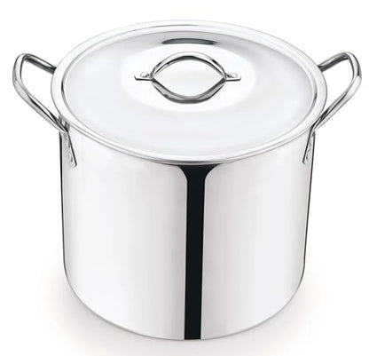 Heavy Duty 12 Quart Stock Pot, Stainless Steel Pot with Sturdy Metal Lid