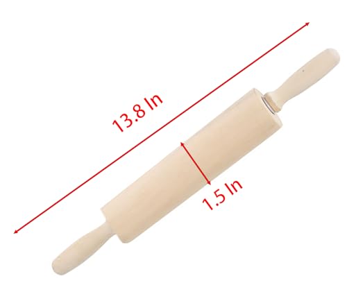 Rolling Pin, 13.8 Inch Wood for Kneading the Dough of Baking Bread, Pizza, Cookie, Noodles (L)