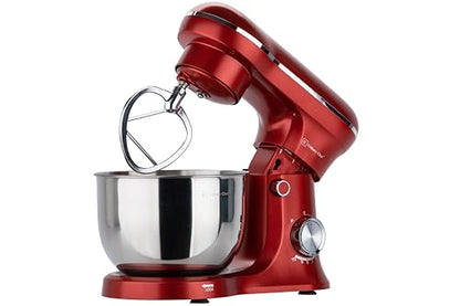 CULINARY CHEF Retro Electric Stand Mixer, 4.75 Quart / 4.5L, 8 Speeds with Whisk, Dough Hook, Flat Beater Attachments, Splash Guard (RED)