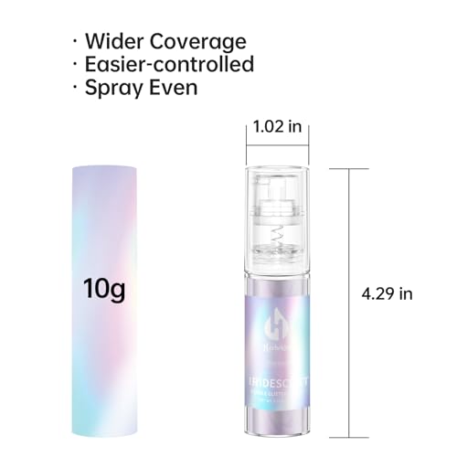 Iridescent Edible Glitter - Herbeklab Edible Glitter Spray 10g Edible Iridescent Glitter for Cakes Food Grade Drink Glitter Rainbow Edible Glitter for Cocktails Chocolate Strawberry