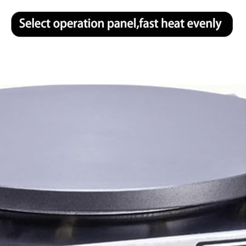 HNZXIB Commercial Electric Crepe Maker, 16 Inch Non‑Stick Cast Iron Griddle, Independent Temperature Control 122℉‑572℉, 6KW High Power Crepe Machine for Restaurant, Snack Bar, Food Stall - Double