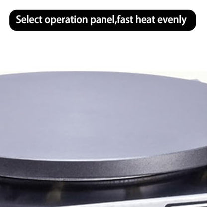 HNZXIB Commercial Electric Crepe Maker, 16 Inch Non‑Stick Cast Iron Griddle, Independent Temperature Control 122℉‑572℉, 6KW High Power Crepe Machine for Restaurant, Snack Bar, Food Stall - Double