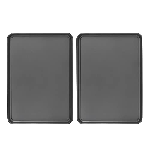 GoodCook Everday Nonstick Carbon Steel 15” x 21” Baking Sheet Set, 2 Pack – Extra-Large Carbon Steel Cooking Pans, Bakeware Set, Cookie Sheets for Baking, Oven Pan Set