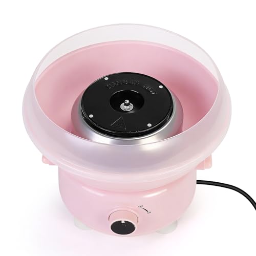 Cotton Candy Maker, Mini Pink Cotton Candy Machine for Weddings, Birthday Parties, Easter, Easy to Clean, Home Use