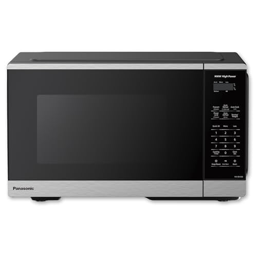 Panasonic Countertop Microwave Oven, 900W, 0.9 Cu. Ft., Sensor Cook and Reheat, 10 Power Levels, Auto Defrost, Keep Warm, Child Lock, Stainless Steel - NN-SB42QS