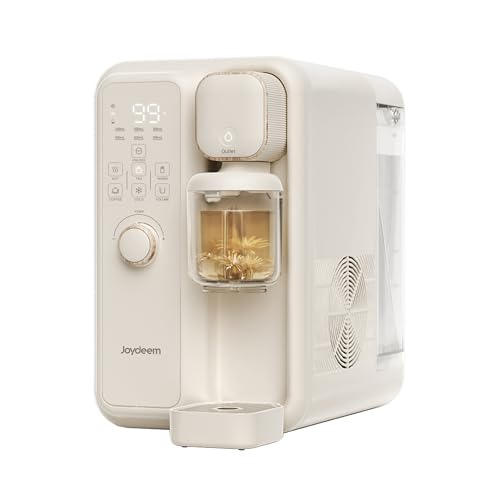 Joydeem Instant Hot & Cold Water Dispenser, Automatic Tea & Coffee Brewer, Adjustable Temperature and Volume, BPA Free, 3.5L 120Oz