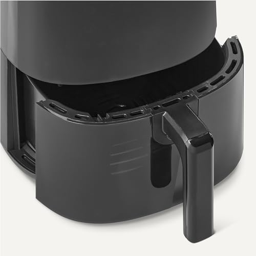 Amazon Basics 6-Quart Digital Air Fryer with Easy View Window, 8 Preset Menus, Digital Touch Panel, Ceramic Nonstick Coating, 140°F-400°F Temperature Range, 1550W, Black