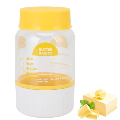 Butter Maker Cup Manual Butter Churner Shaker 155. 00g/5. 47oz Plastic Multifunctional Cream Separator Dependable Butter Making Bottle Built in Strainer for Kitchen Cooking Baking