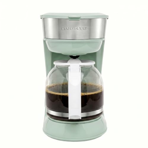 OVENTE 12-Cup Drip Coffee Maker with Easy On/Off Switch, Teal CM412LBL